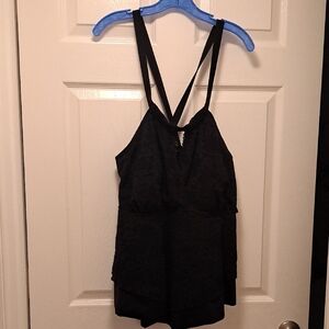 Black Strappy Swim Top